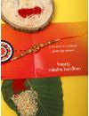 YouBella Designer Bracelet Rakhi and Greeting Card Combo Set for Brother Raksha Bandhan Gift for Brother (Style 1)
